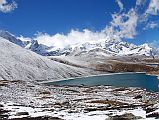 06 Panorama From Ridge Above Taro Tso Includes Phurbi Chyachu, Tsha Tung, Eiger Peak, Pemthang Karpo Ri, Triangle, and Pemthang Ri